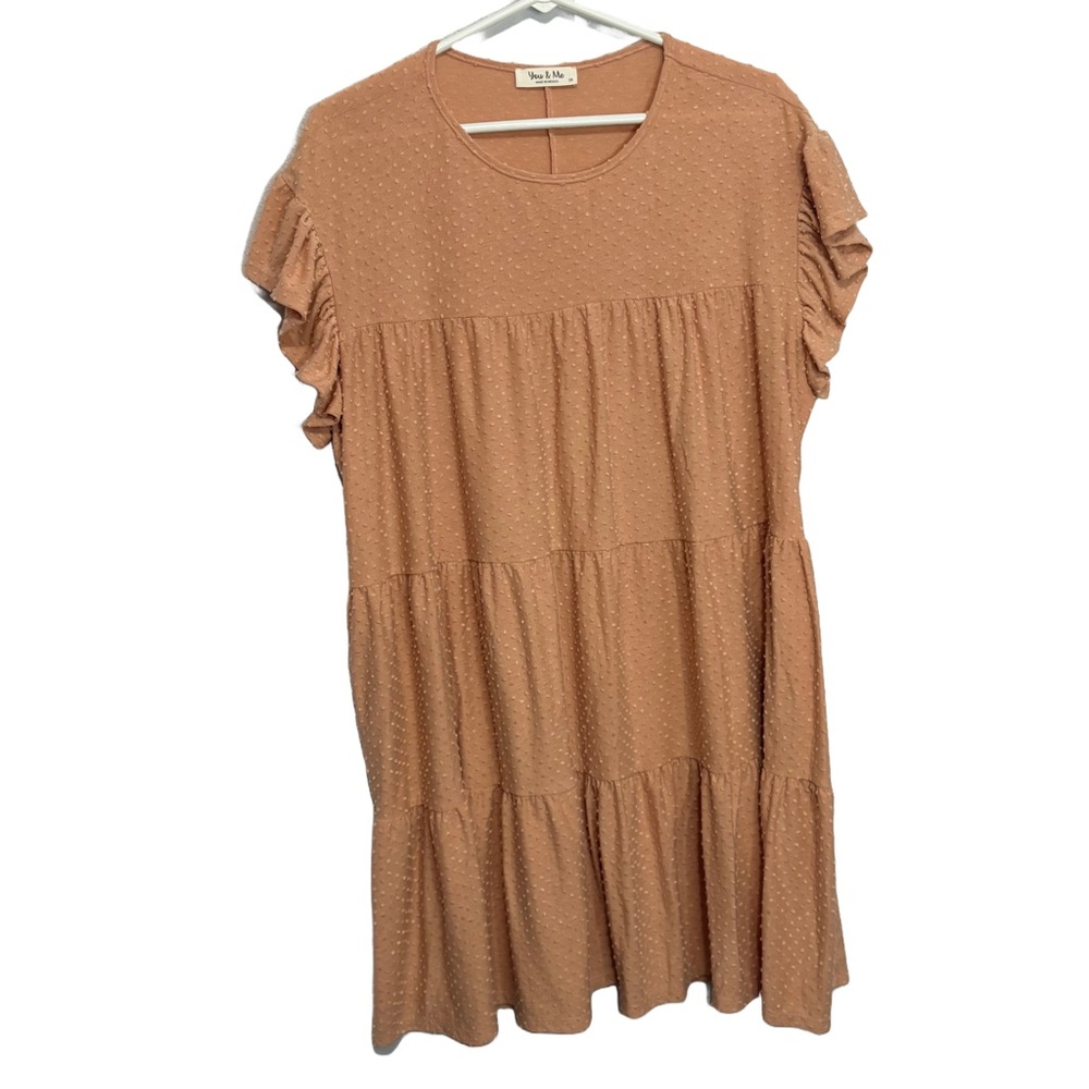 You & Me Blush Ruffle Cap Sleeve Dress with Pockets Size 2X